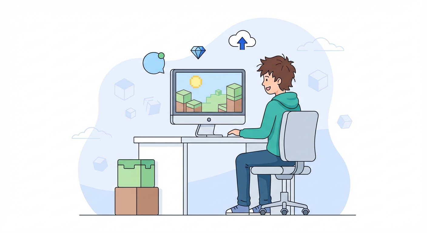 Free Minecraft server hosting illustration